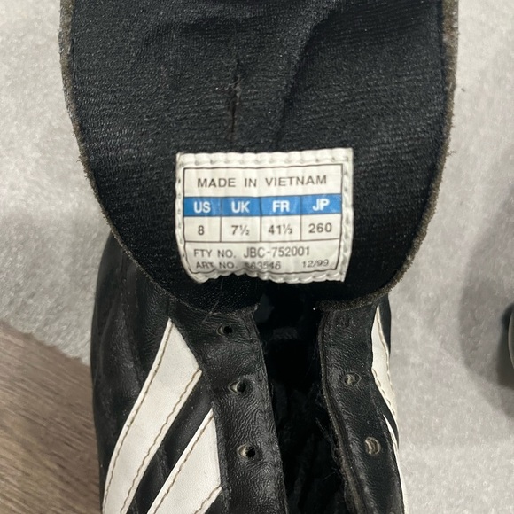 [US8] Vintage Adidas Men's Black and White Leather Cleats Soccer Football - Picture 6 of 6